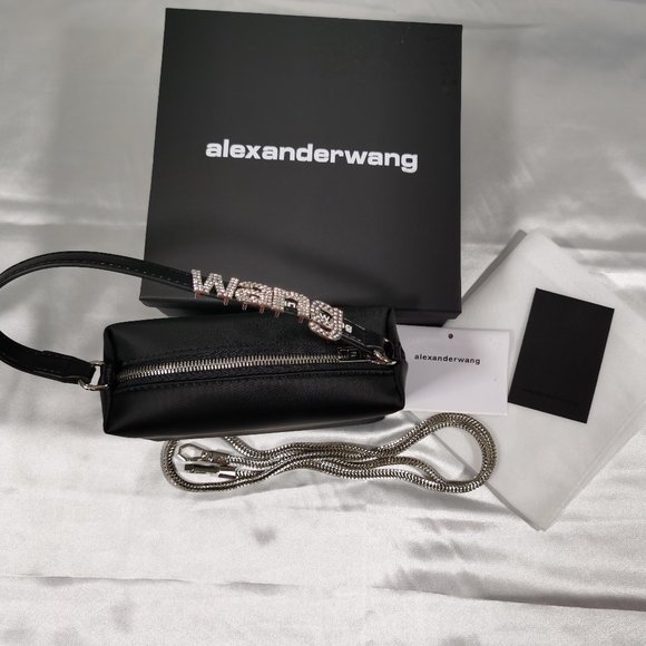 Alexander Wang heiress satin pouch with crystal logo - Picture 5 of 11